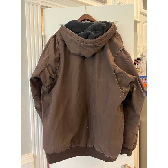 Brazos Workforce Canvas Insulated Barn Chore Coat Jacket Men 2XL Brown Flaws - Picture 3 of 15